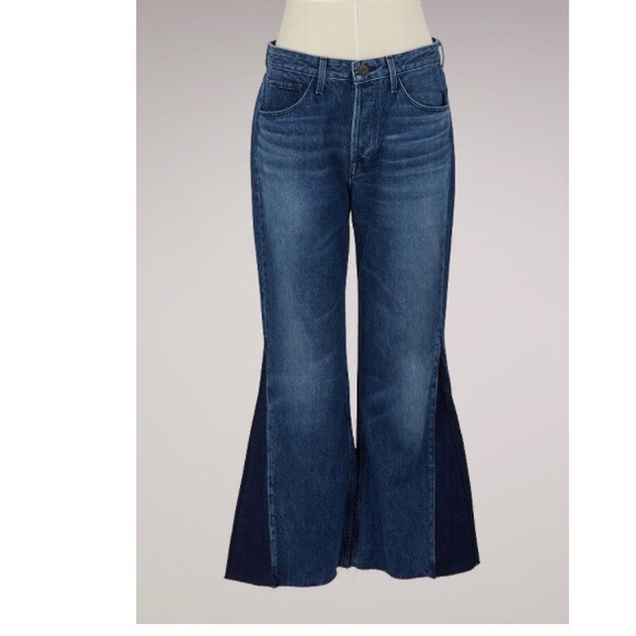 3x1 Higher Ground Gusset Raw Hem bell bottom wide leg Jeans size 24 color Elvia - Picture 6 of 8